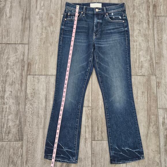 Mother “Insider Ankle Mile High” Jeans 27 Dark Wash Cropped Slim Kick Hem Urban - Picture 5 of 16